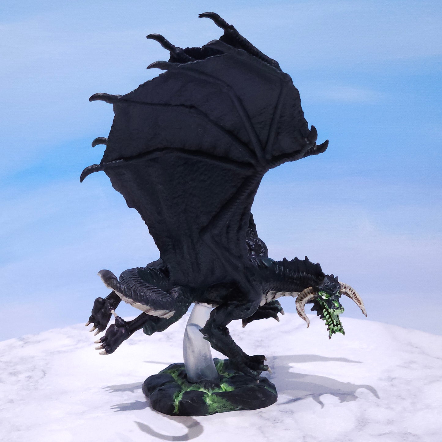 Young Black Dragon Miniature: Dnd, D&D, TTRPG Artist Painted Monster Model