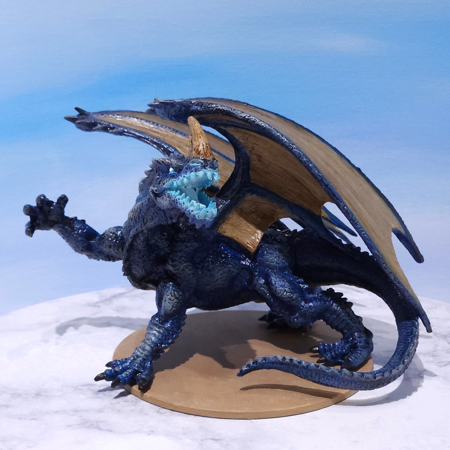 Blue Dragon Miniature: Dnd, D&D, TTRPG Artist Painted Monster Model
