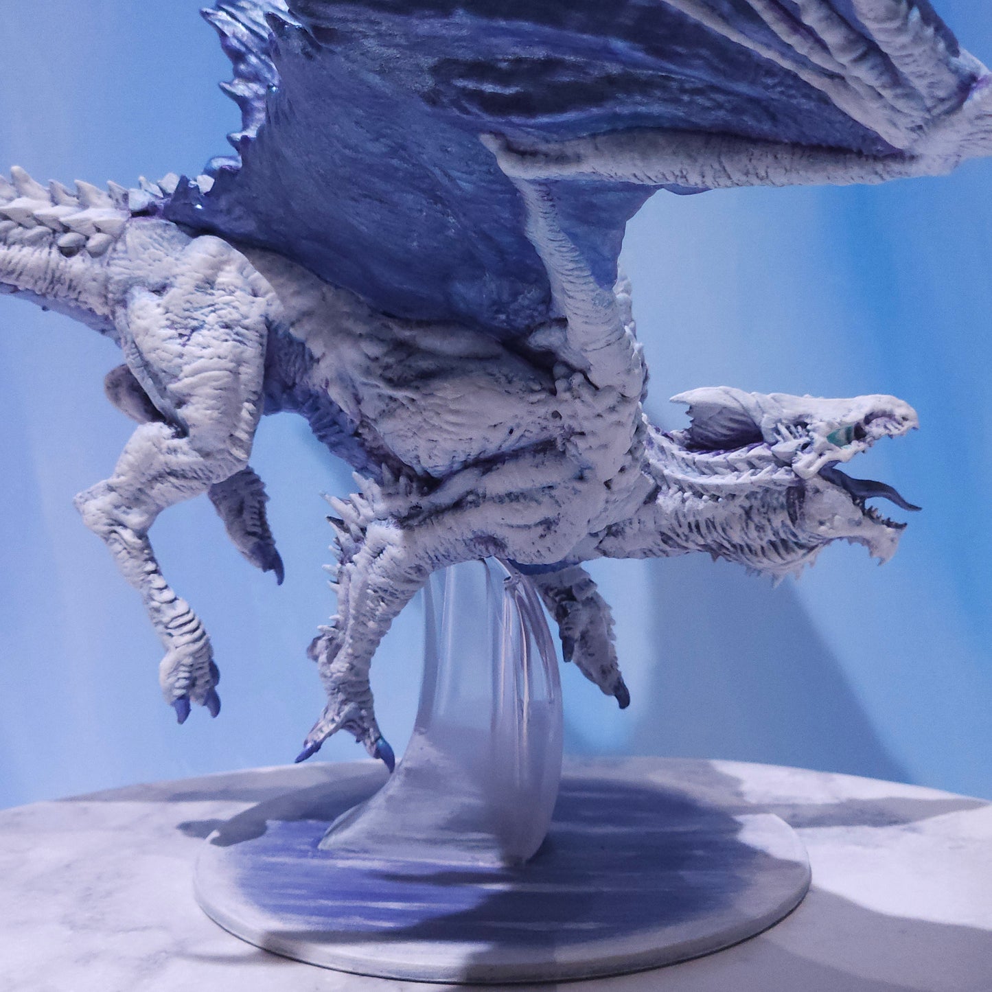 Adult White Dragon Miniature: Dnd, D&D, TTRPG Artist Painted Monster Model