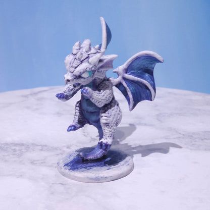 Baby White Dragon Miniature: Dnd, D&D, TTRPG Artist Painted Monster Model