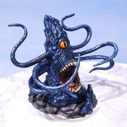 Sapphire Blue Roper Miniature: Dnd, D&D, TTRPG Artist Painted Monster Model