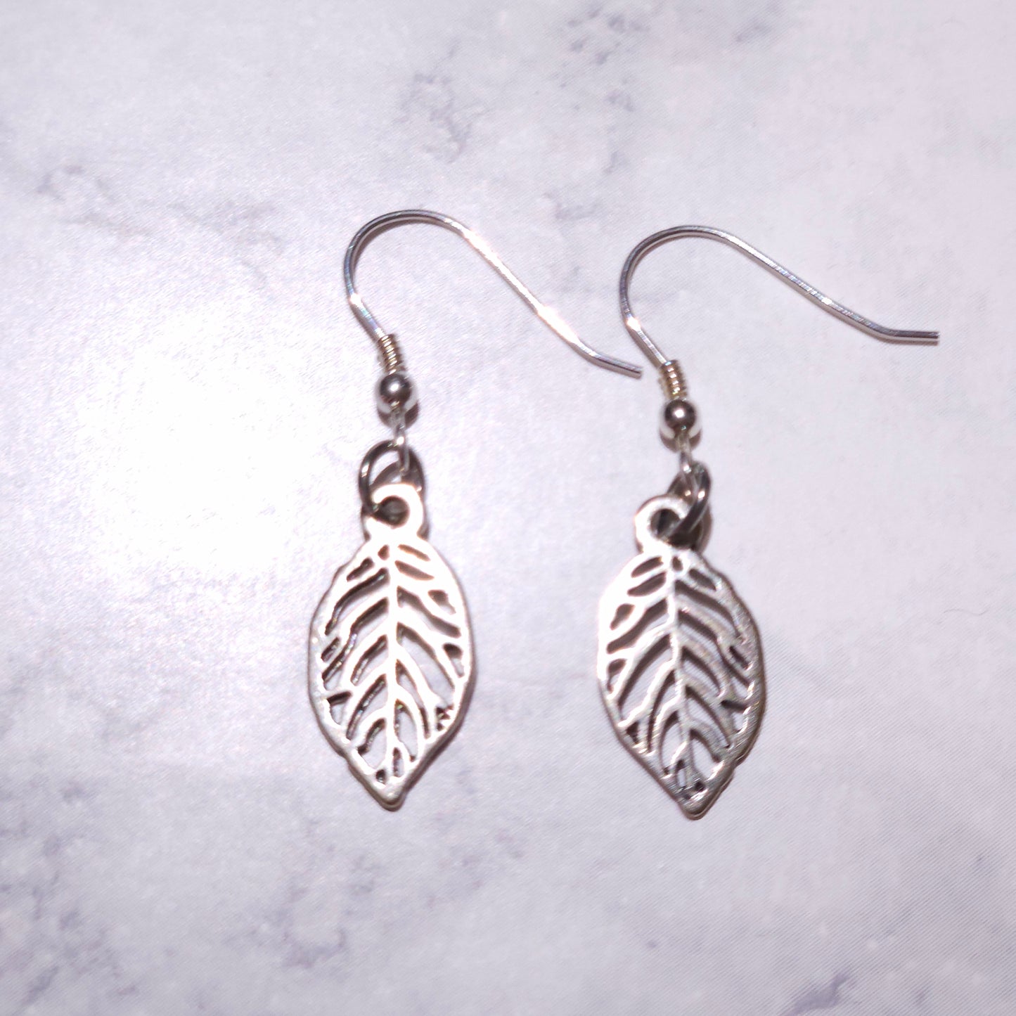 Silver Leaf Charm Earrings | Witchy Occult Jewelry | Rose and Shadow