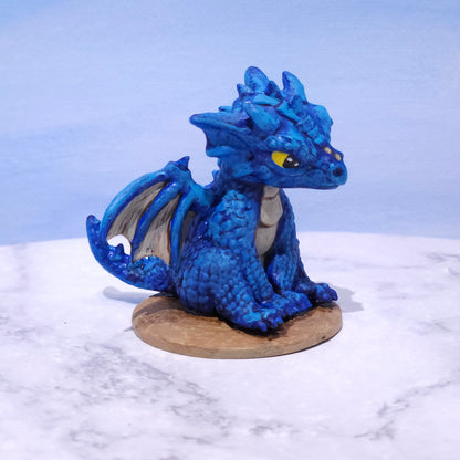 Baby Blue Dragon Miniature: Dnd, D&D, TTRPG Artist Painted Monster Model