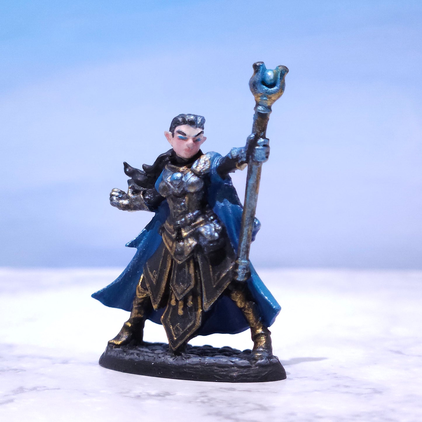 Female Elf Wizard Painted D&D Hero Miniature | Rose and Shadow