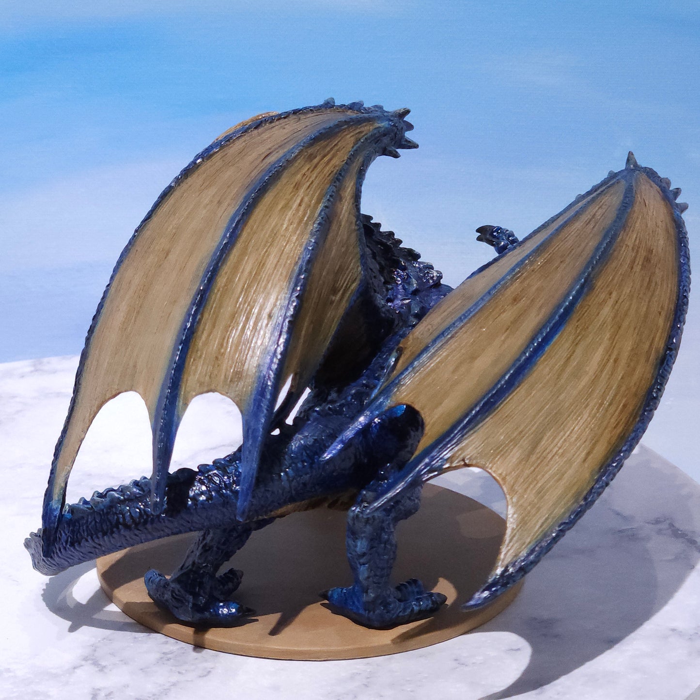 Blue Dragon Miniature: Dnd, D&D, TTRPG Artist Painted Monster Model