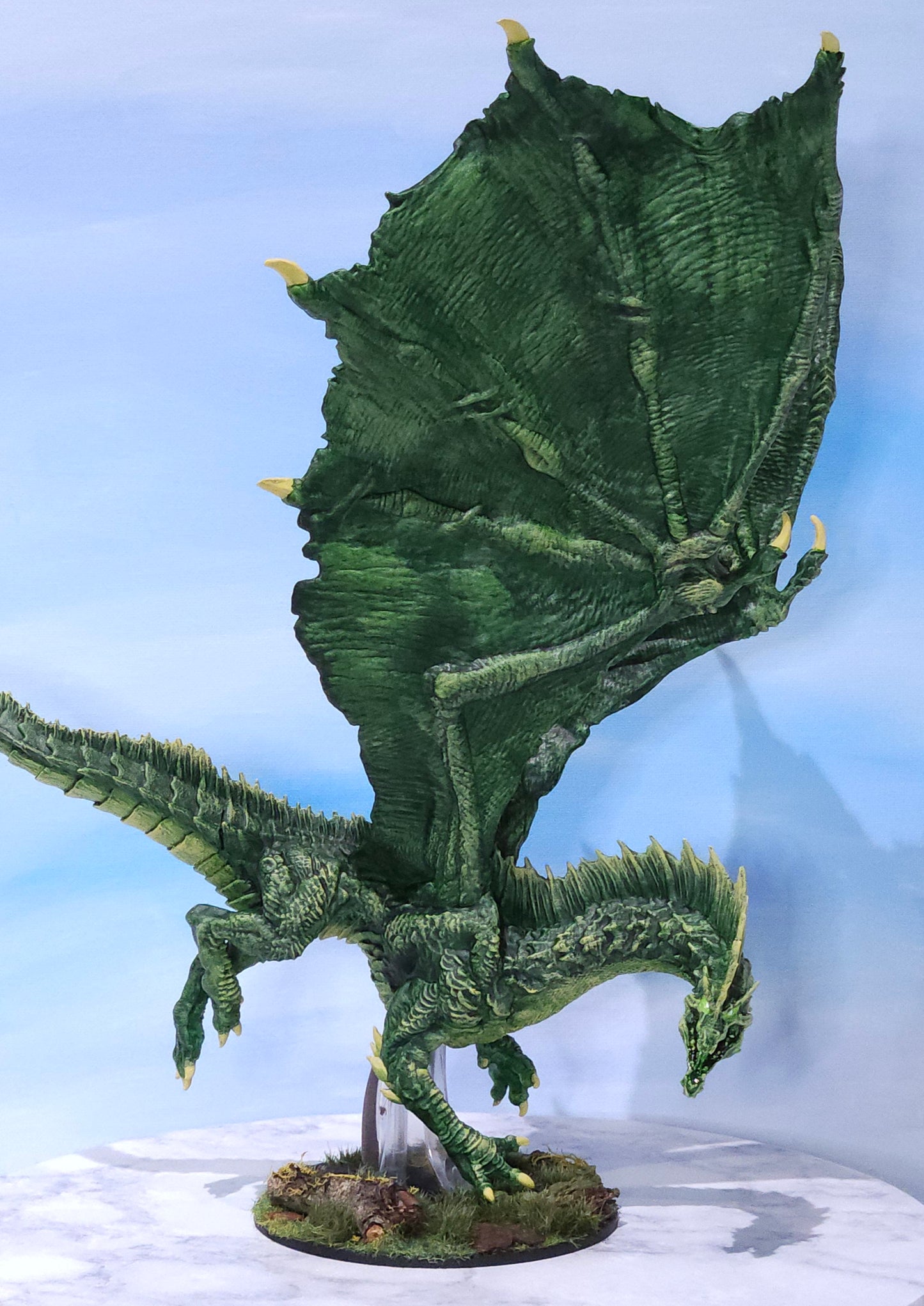 Adult Green Dragon Miniature: Dnd, D&D, TTRPG Artist Painted Monster Model