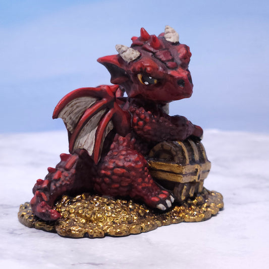 Baby Red Dragon Miniature: Dnd, D&D, TTRPG Artist Painted Monster Model
