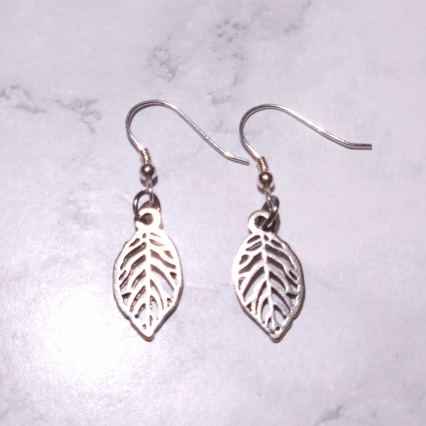 Silver Leaf Charm Earrings | Witchy Occult Jewelry | Rose and Shadow