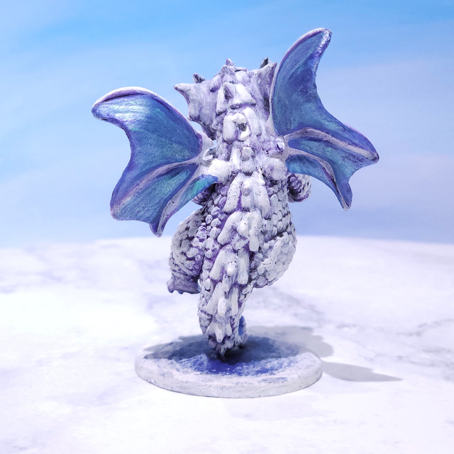 Baby White Dragon Miniature: Dnd, D&D, TTRPG Artist Painted Monster Model