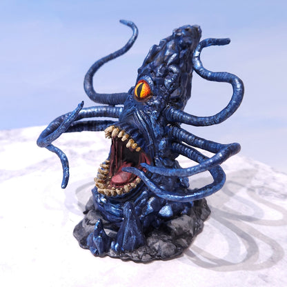 Sapphire Blue Roper Miniature: Dnd, D&D, TTRPG Artist Painted Monster Model