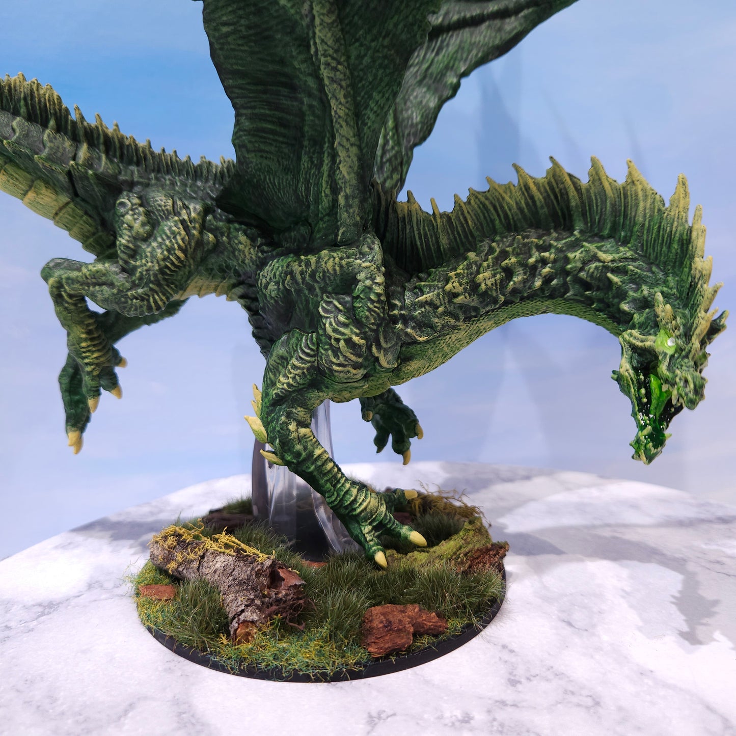 Adult Green Dragon Miniature: Dnd, D&D, TTRPG Artist Painted Monster Model