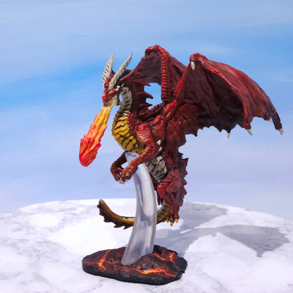 Young Red Dragon Miniature: Dnd, D&D, TTRPG Artist Painted Monster Model