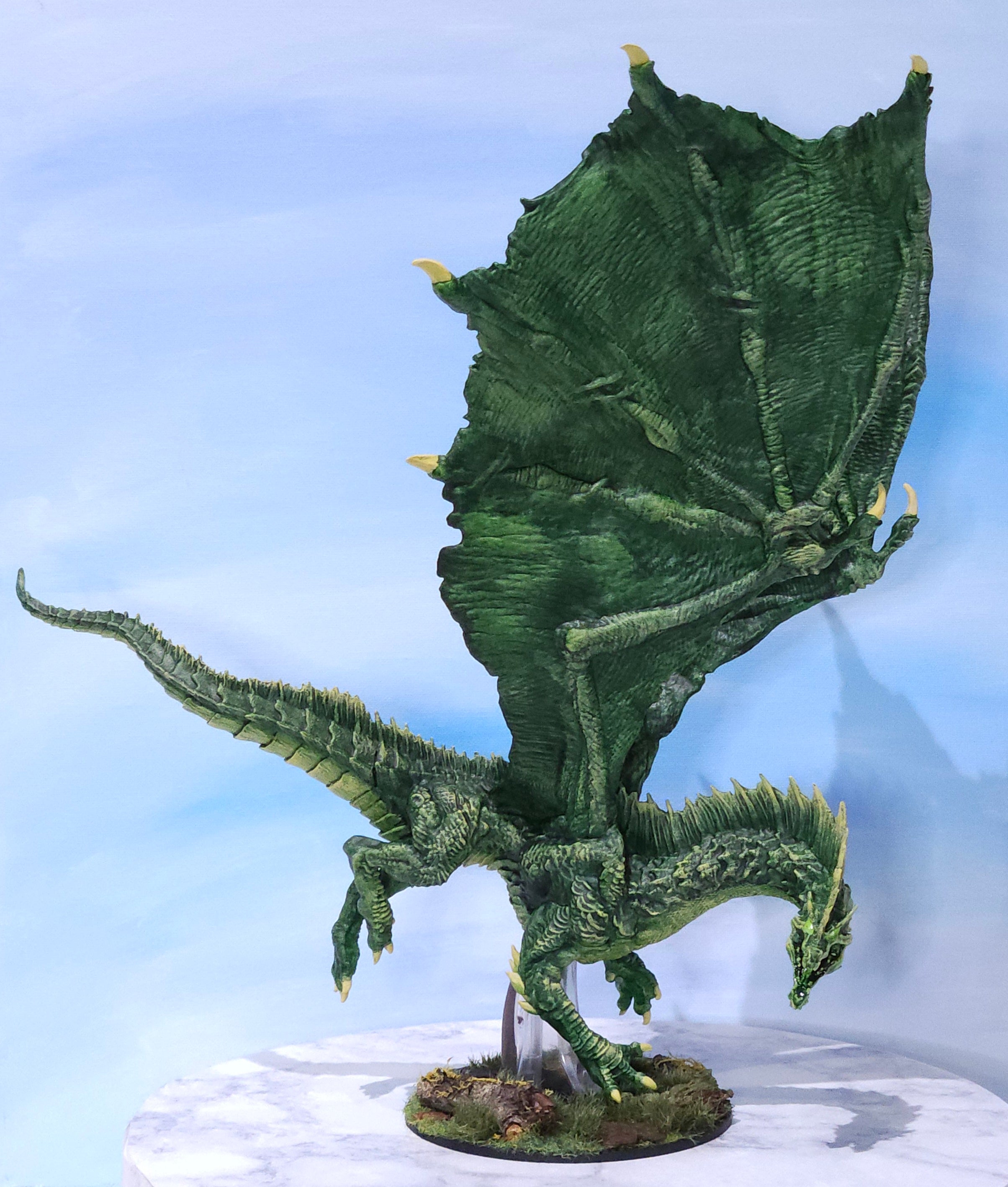 Adult Green Dragon Painted Miniature (D&D) | - Rose and Shadow