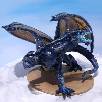 Blue Dragon Miniature: Dnd, D&D, TTRPG Artist Painted Monster Model