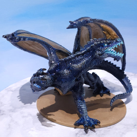 Blue Dragon Miniature: Dnd, D&D, TTRPG Artist Painted Monster Model