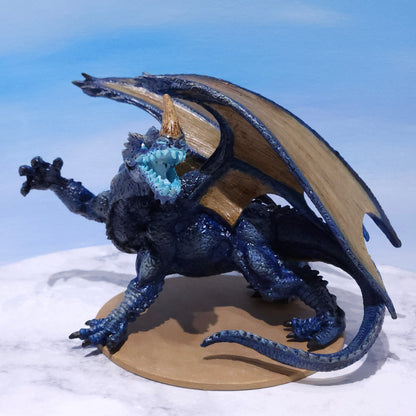 Blue Dragon Miniature: Dnd, D&D, TTRPG Artist Painted Monster Model