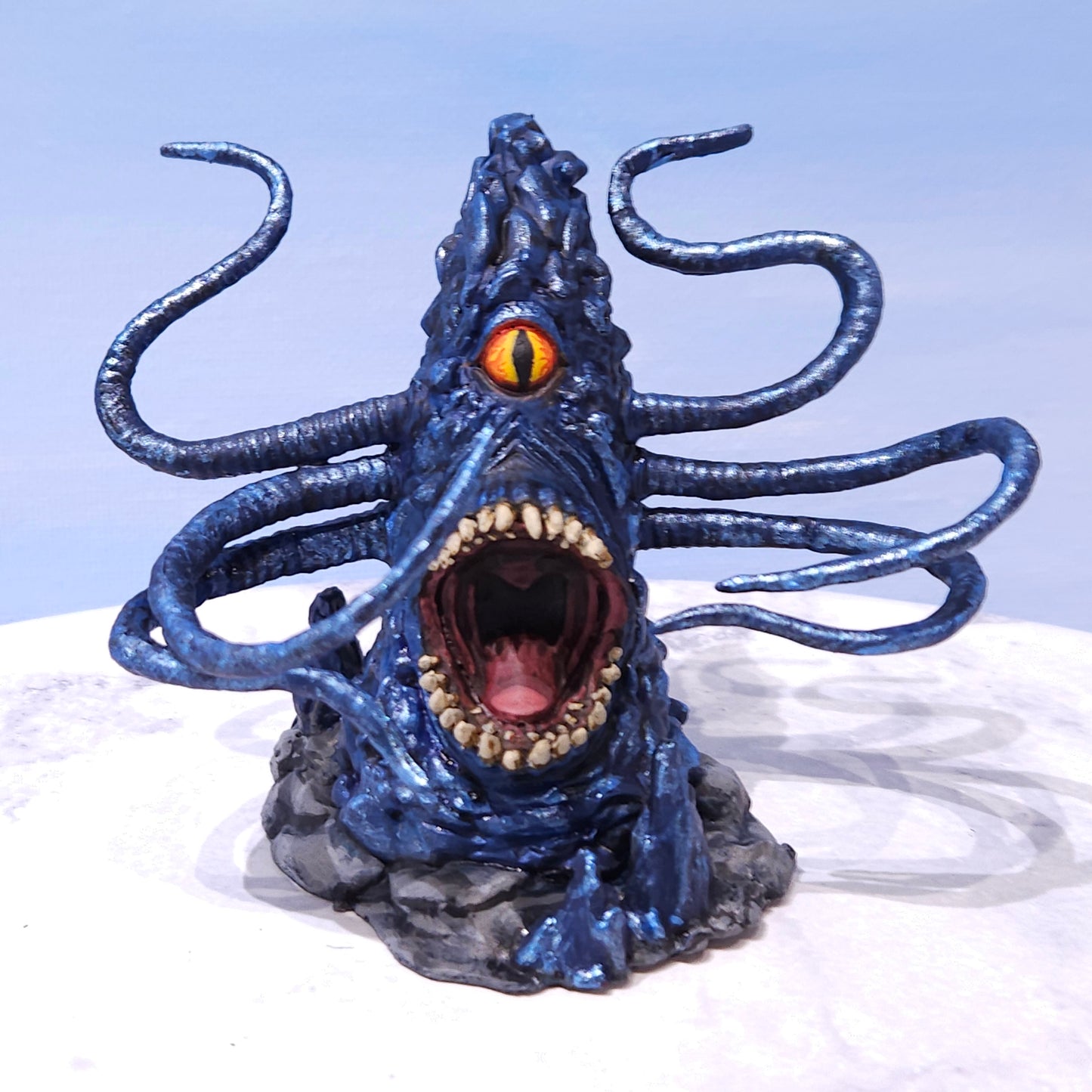 Sapphire Blue Roper Miniature: Dnd, D&D, TTRPG Artist Painted Monster Model