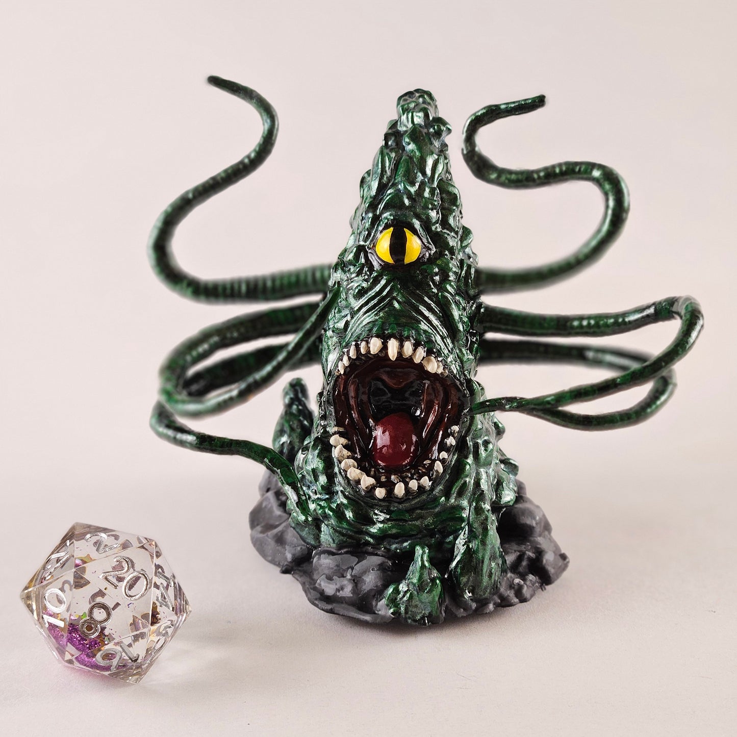 Emerald Green Roper Miniature: Dnd, D&D, TTRPG Artist Painted Monster Model
