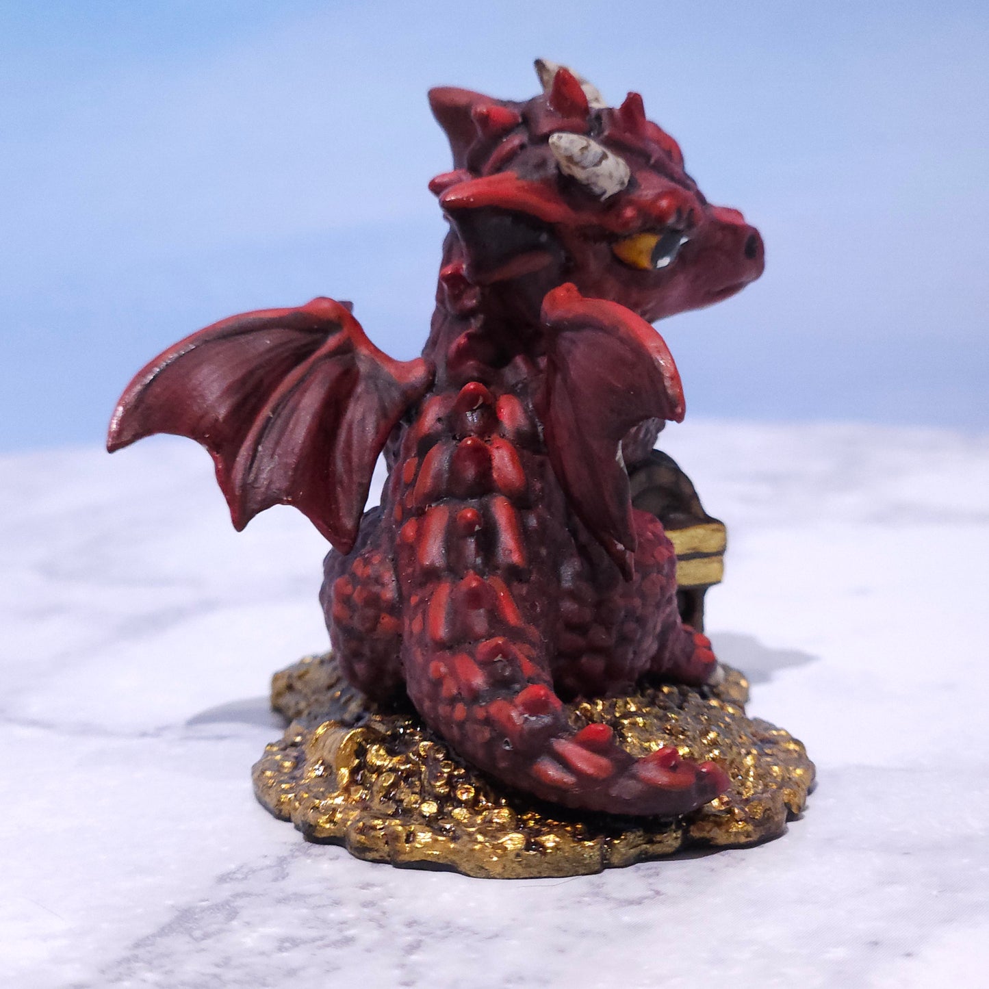 Baby Red Dragon Miniature: Dnd, D&D, TTRPG Artist Painted Monster Model