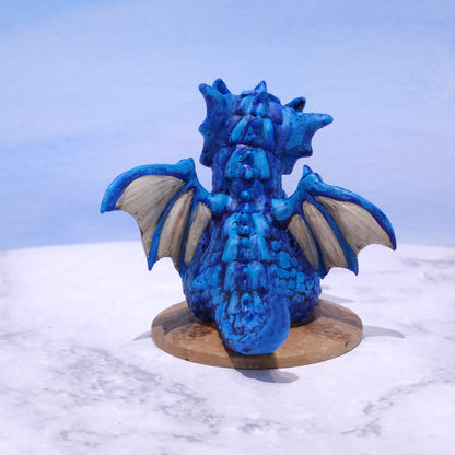 Baby Blue Dragon Miniature: Dnd, D&D, TTRPG Artist Painted Monster Model